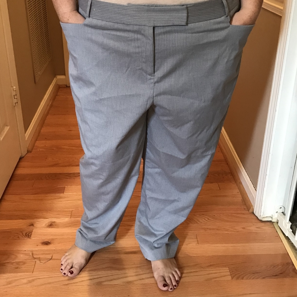 Pin striped trousers